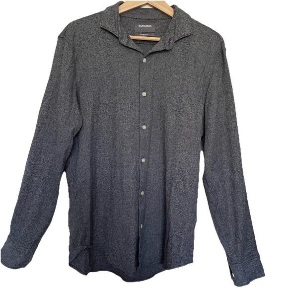 Bonobos Tailored Slim Fit Flannel Button Up Shirt Preppy Career Size Large - Picture 1 of 5